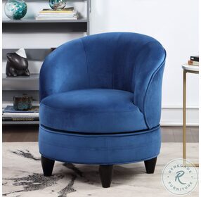 Sophia Blue Velvet Swivel Accent Chair