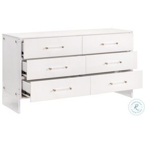 Sonia Pearl Shagreen 6 Drawer Double Dresser