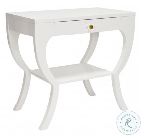 Sonya White Lacquer Curvy Side Table