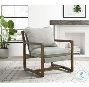 Misty Light Charcoal And Espresso Accent Chair