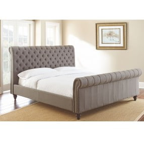Swanson Gray Upholstered Queen Sleigh Bed