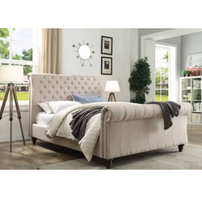 Swanson Sand Upholstered Queen Sleigh Bed