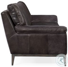 Kandor Debonair Graphite Leather Stationary Sofa