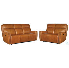 Ruthe Brown Leather Zero Gravity Power Reclining Sofa with Power Headrest and Hidden Console