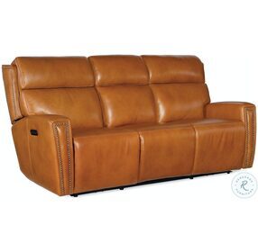 Ruthe Brown Leather Zero Gravity Power Reclining Living Room Set with Power Headrest and Hidden Console