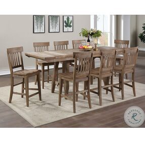 Riverdale Driftwood Extendable Counter Height Dining Table