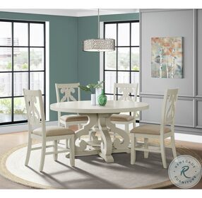 Stanford Stone White Round Dining Table