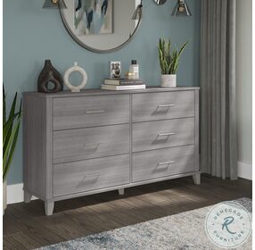 Somerset Platinum Gray 6 Drawer Dresser