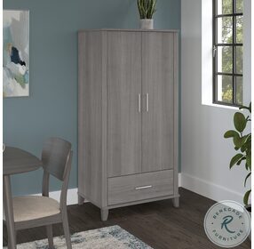 Somerset Platinum Gray Large Armoire Cabinet