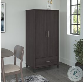 Somerset Storm Gray Large Armoire Cabinet