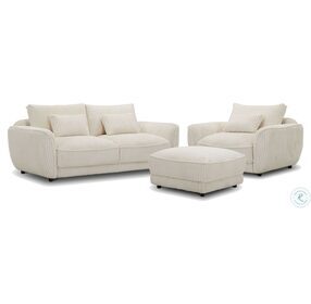 Utopia Mega Ivory Ottoman with Casters