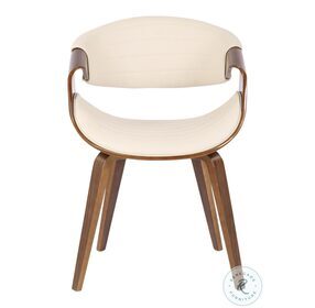 Symphony Walnut Wood And Cream Faux Leather Accent Dining Chair