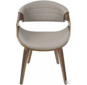 Curvo Walnut And Gray Accent Chair