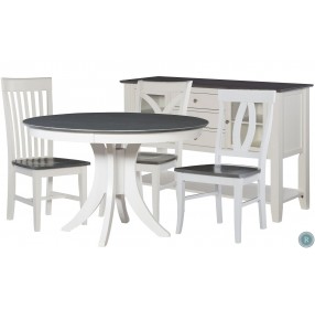 Cosmopolitan White and Gray Siena 48" Round Dining Table