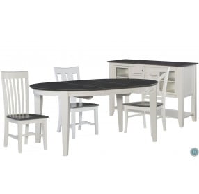 Cosmopolitan White and Gray Oval Butterfly Extendable Dining Table