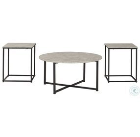 Lazabon Gray And Black 3 Piece Occasional Table Set