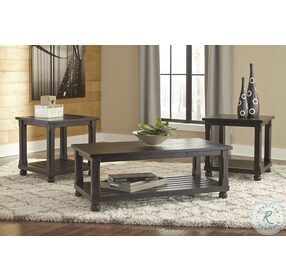 Mallacar Distressed Black 3 Piece Occasional Table Set