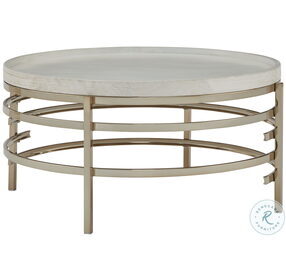 Montiflyn White And Gold Occasional Table Set