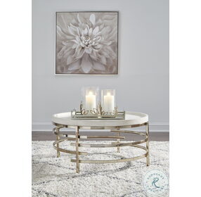 Montiflyn White And Gold Coffee Table
