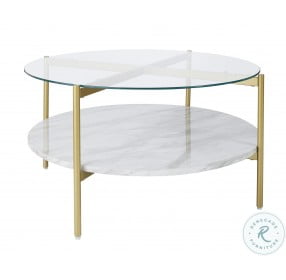Wynora White and Gold Occasional Table Set