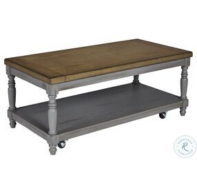 Grayton Distressed Lane Oak And Brushed Gray 3 Piece Occasional Table Set