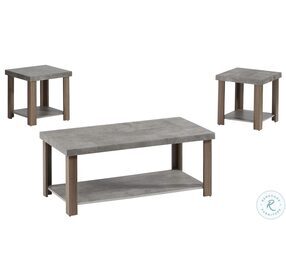 Driver Gray And Oak 3 Piece Occasional Table Set