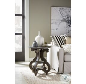 Bellamy Deep Weathered Pine Round Accent End Table