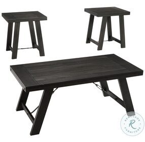 Noorbrook Black And Pewter 3 Piece Occasional Table Set