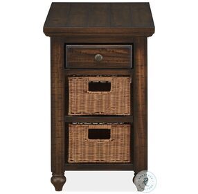 Cottage Lane Coffee Wood Rectangular Chair Side End Table
