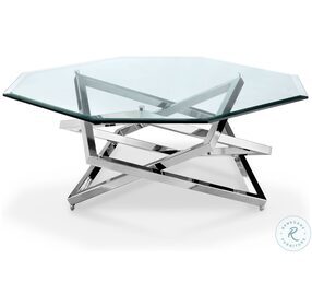 Lenox Square Nickel Octagonal Cocktail Table