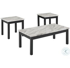 Celeste Black And White 3 Piece Occasional Table Set