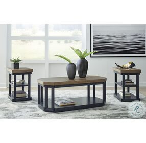 Landocken Brown And Blue Occasional Table Set