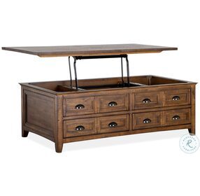 Bay Creek Toasted Nutmeg Lift Top Storage Castered Cocktail Table