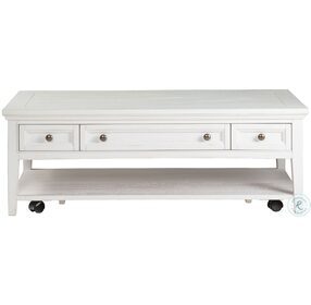 Heron Cove Chalk White Rectangle Castered Cocktail Table