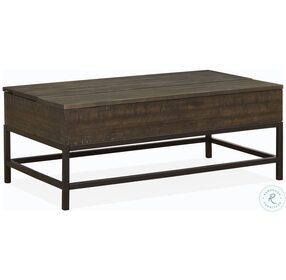 Parker Distressed Whiskey And Matte Black Lift Top Occasional Table Set