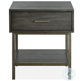 Fulton Smoke Anthracite And Pewter Rectangular End Table