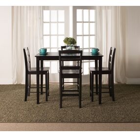 Dining Essentials Black 48" Rectangular Counter Height Table with 36" Shaker Legs