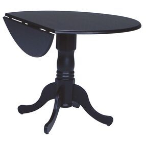 Dining Essentials Black 42" Round Drop Leaf Dining Table