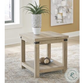 Calaboro Light Brown Square End Table