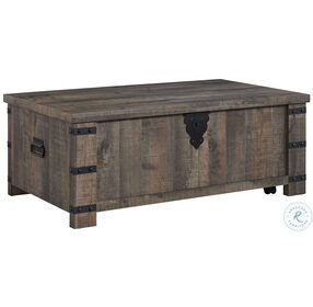 Hollum Rustic Brown Lift Top Occasional Table Set