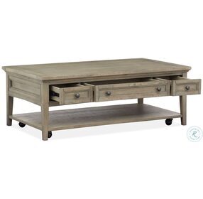 Paxton Place Dovetail Grey Rectangle Castered Cocktail Table