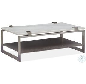 Paradox Pearl White And Roasted Almond Metal Rectangular Occasional Table Set