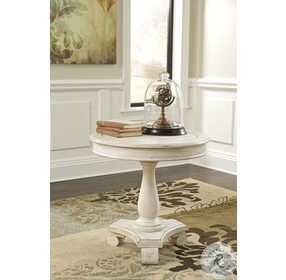 Mirimyn White Painted Round Accent Table