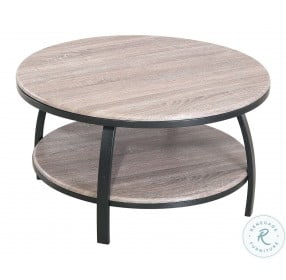 Curtis Barn Gray and Black 35" Round Occasional Table Set