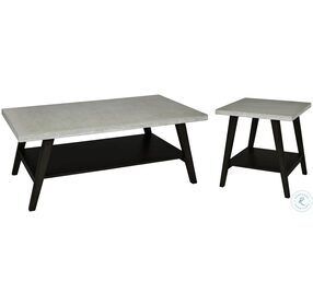 Jackson II Concrete Gray And Black Rectangular Cocktail Table