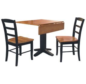Dining Essentials Black Cherry 36" Square Drop Leaf Dining Table