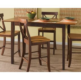 Dining Essentials Cinnamon And Espresso 48" Rectangular Extendable Counter Height Dining Table