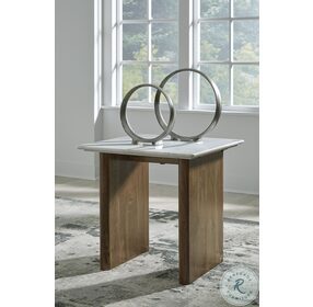Isanti Light Brown And White End Table