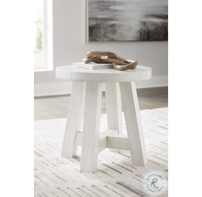 Jallison Off White Round End Table