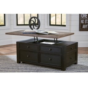 Tyler Creek Brown and Black Lift Top Occasional Table Set